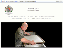Tablet Screenshot of griffenmillhandmadepaper.com
